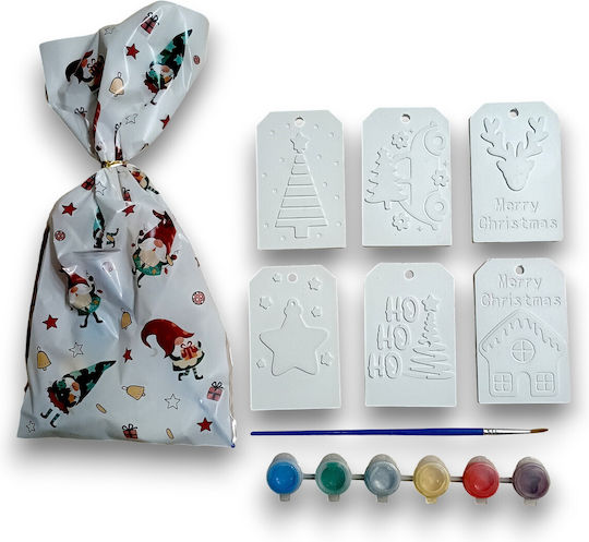 Plaster Designs Painting Christmas Ornaments Cards 6 Pieces