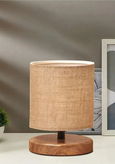 Table Lamp Lace with Wooden Base Natural 22x15cm