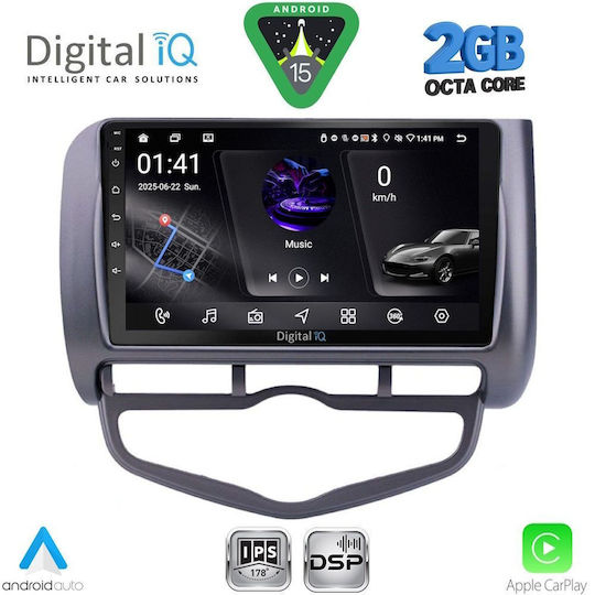 Digital IQ Ηχοσύστημα Αυτοκινήτου για Honda Jazz 2002-2008 με Clima (Bluetooth/USB/WiFi/GPS/Apple-Carplay/Android-Auto) με Οθόνη Αφής 9"