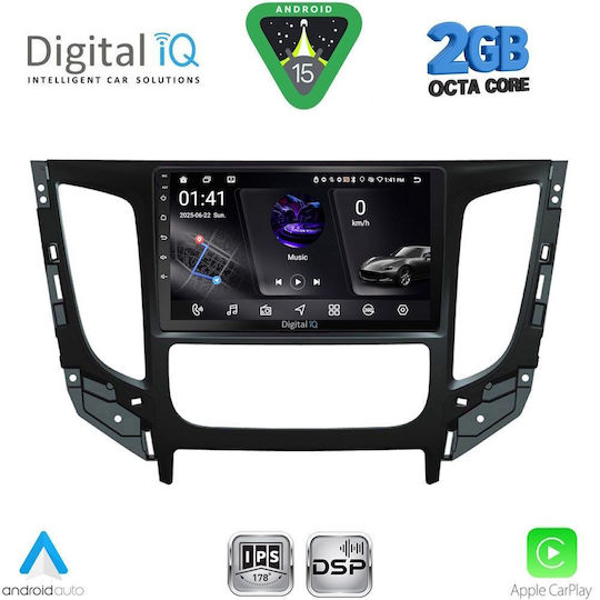 Digital IQ Car Audio System for Mitsubishi L200 2015-2019 with A/C (Bluetooth/USB/WiFi/GPS/Apple-Carplay/Android-Auto) with Touch Screen 9"