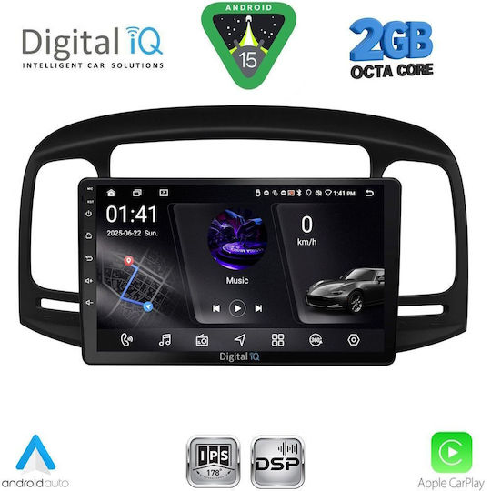 Digital IQ Ηχοσύστημα Αυτοκινήτου για Hyundai Accent 2005-2012 (Bluetooth/USB/WiFi/GPS/Apple-Carplay/Android-Auto) με Οθόνη Αφής 9"