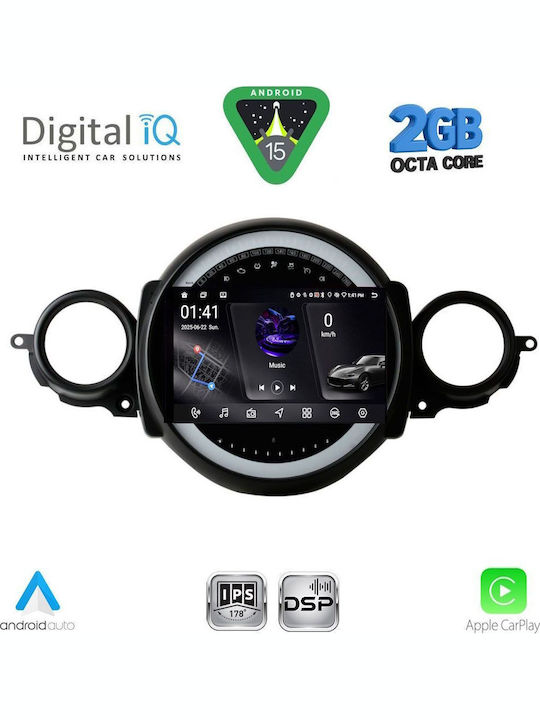 Digital IQ Auto-Audiosystem für Mini Kooper / Clubman 2011-2013 (Bluetooth/USB/WiFi/GPS/Apple-Carplay/Android-Auto) mit Touchscreen 9"