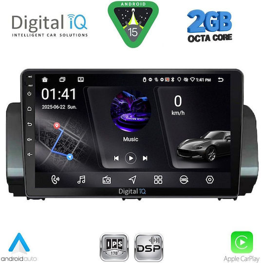 Digital IQ Car Audio System for Dacia Logan / Sandero / Jogger 2020 (Bluetooth/USB/WiFi/GPS/Apple-Carplay/Android-Auto) with Touch Screen 9"