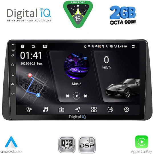 Digital IQ Ηχοσύστημα Αυτοκινήτου για Fiat Tipo 2018-2023 (Bluetooth/USB/WiFi/GPS/Apple-Carplay/Android-Auto) με Οθόνη Αφής 9"