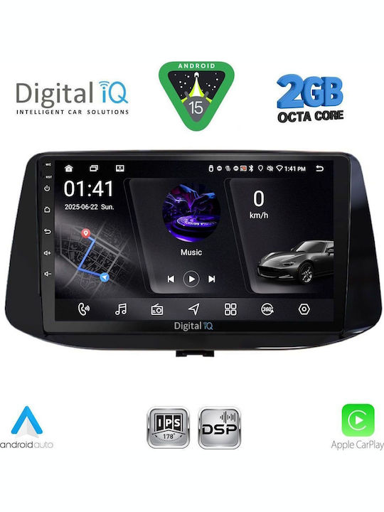 Digital IQ Car Audio System for Hyundai i30 2018 (Bluetooth/USB/WiFi/GPS/Apple-Carplay/Android-Auto) with Touch Screen 9"
