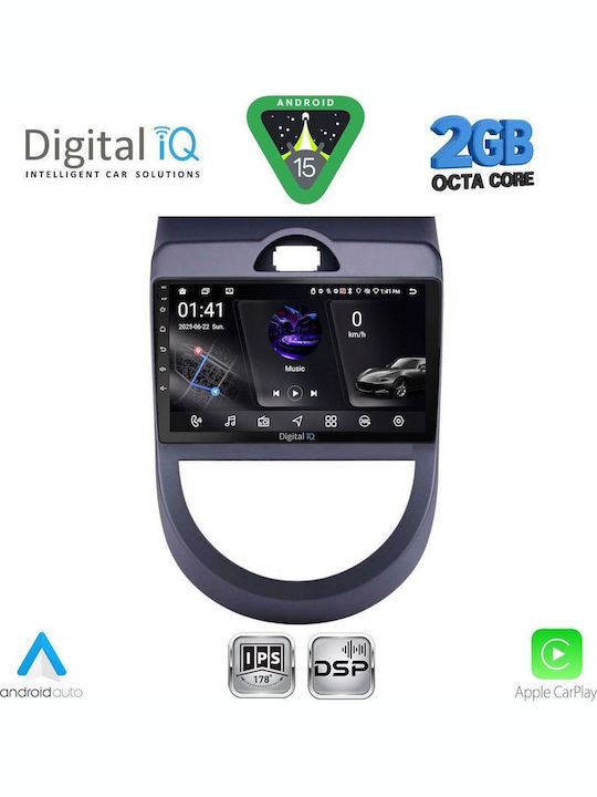 Digital IQ Auto-Audiosystem für Kia Seele 2008-2013 (Bluetooth/USB/WiFi/GPS/Apple-Carplay/Android-Auto) mit Touchscreen 9"