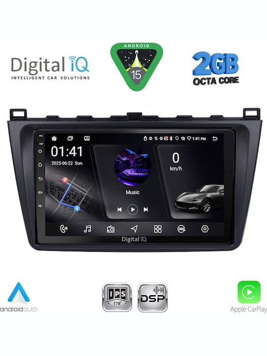 Digital IQ Car Audio System for Mazda 6 2008-2012 (Bluetooth/USB/WiFi/GPS/Apple-Carplay/Android-Auto) with Touch Screen 9"