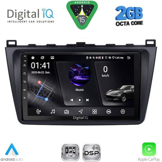 Digital IQ Car Audio System for Mazda 6 2008-2012 (Bluetooth/USB/WiFi/GPS/Apple-Carplay/Android-Auto) with Touch Screen 9"