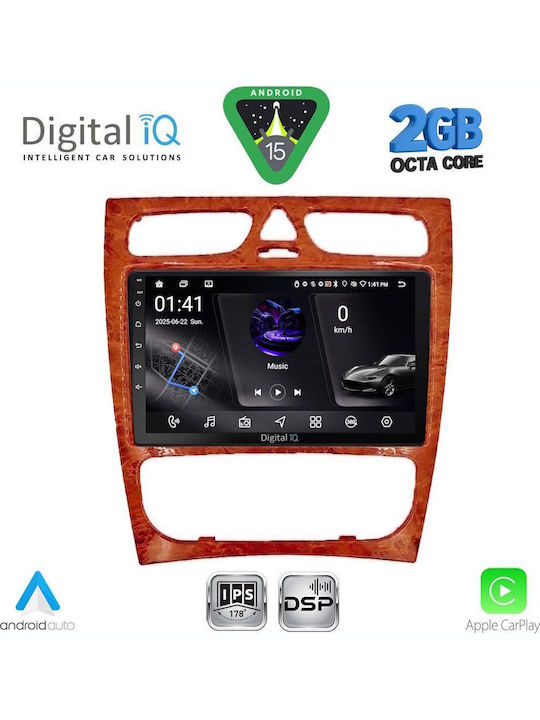 Digital IQ Car Audio System for Mercedes-Benz C Class 1999-2004 (Bluetooth/USB/WiFi/GPS/Apple-Carplay/Android-Auto) with Touch Screen 9"