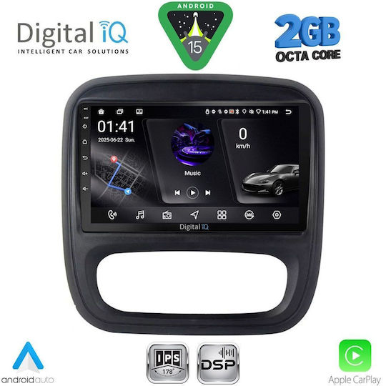Digital IQ Ηχοσύστημα Αυτοκινήτου για Opel Vivaro Renault Trafic Nissan NV300 2014-2020 (Bluetooth/USB/WiFi/GPS/Apple-Carplay/Android-Auto) με Οθόνη Αφής 9"