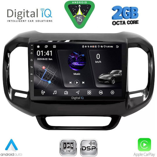 Digital IQ Car Audio System for Fiat Toro 2017 (Bluetooth/USB/WiFi/GPS/Apple-Carplay/Android-Auto) with Touch Screen 9"