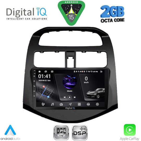 Digital IQ Car Audio System for Chevrolet Spark 2009-2015 (Bluetooth/USB/WiFi/GPS/Apple-Carplay/Android-Auto) with Touch Screen 9"