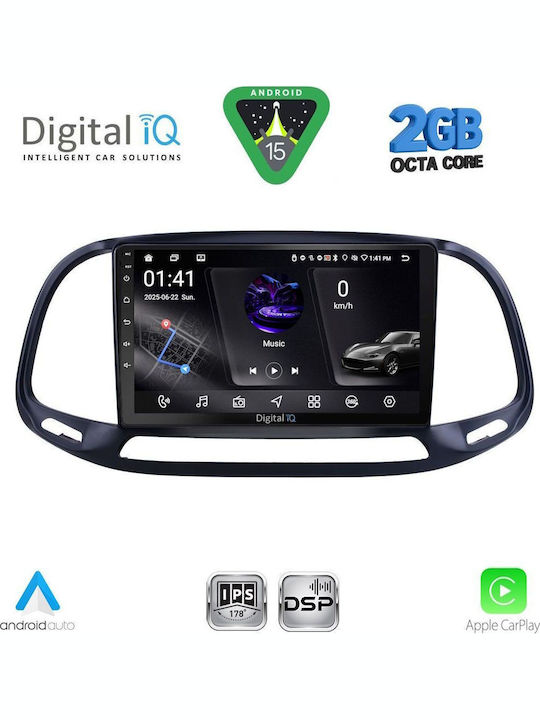 Digital IQ Car Audio System for Opel Combo Fiat Doblo 2015-2018 (Bluetooth/USB/WiFi/GPS/Apple-Carplay/Android-Auto) with Touch Screen 9"