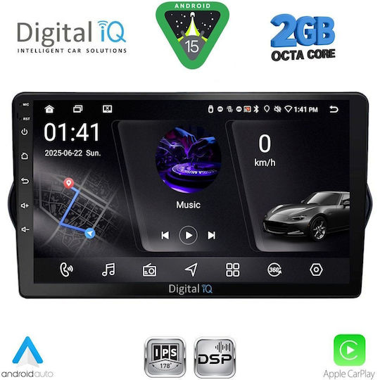 Digital IQ Ηχοσύστημα Αυτοκινήτου για Fiat Tipo 2015-2023 (Bluetooth/USB/WiFi/GPS/Apple-Carplay/Android-Auto) με Οθόνη Αφής 9"