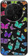 Colorful Butterflies Tcl 605 Black TPU Black Silicone