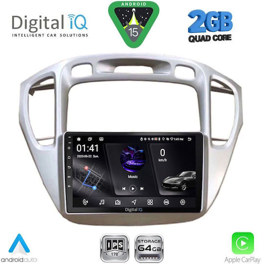 Digital IQ Ηχοσύστημα Αυτοκινήτου για Toyota Highlander 2002-2009 (Bluetooth/USB/WiFi/GPS/Apple-Carplay/Android-Auto) με Οθόνη Αφής 9"
