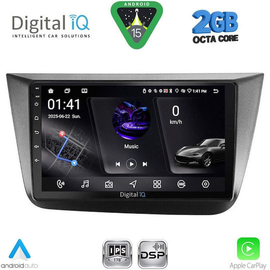 Digital IQ Ηχοσύστημα Αυτοκινήτου για Seat Altea 2004-2015 (Bluetooth/USB/WiFi/GPS/Apple-Carplay/Android-Auto) με Οθόνη Αφής 9"