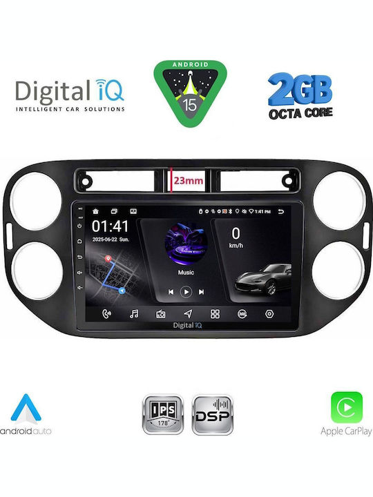 Digital IQ Car Audio System for Volkswagen Tiguan 2011-2016 (Bluetooth/USB/WiFi/GPS/Apple-Carplay/Android-Auto) with Touch Screen 9"