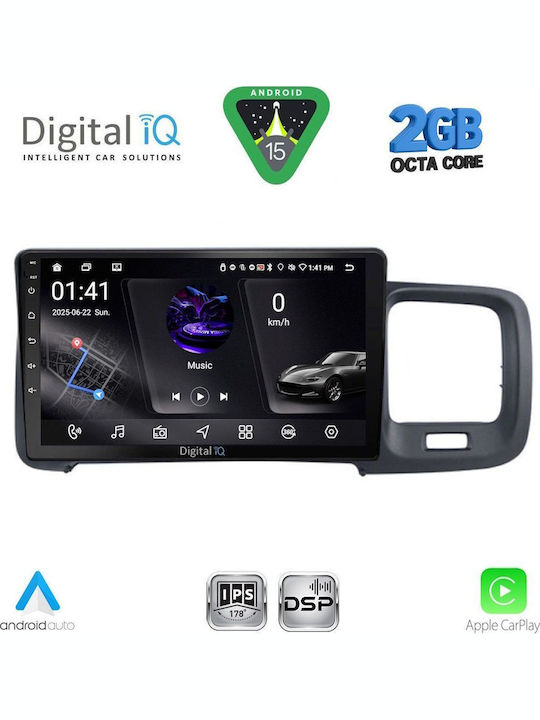 Digital IQ Car Audio System for Volvo S60 2010-2018 (Bluetooth/USB/WiFi/GPS/Apple-Carplay/Android-Auto) with Touch Screen 9"