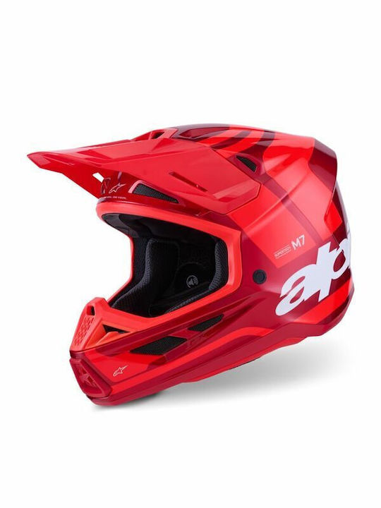 Alpinestars S-M7 Core Red Gloss Κράνος Μηχανής ...