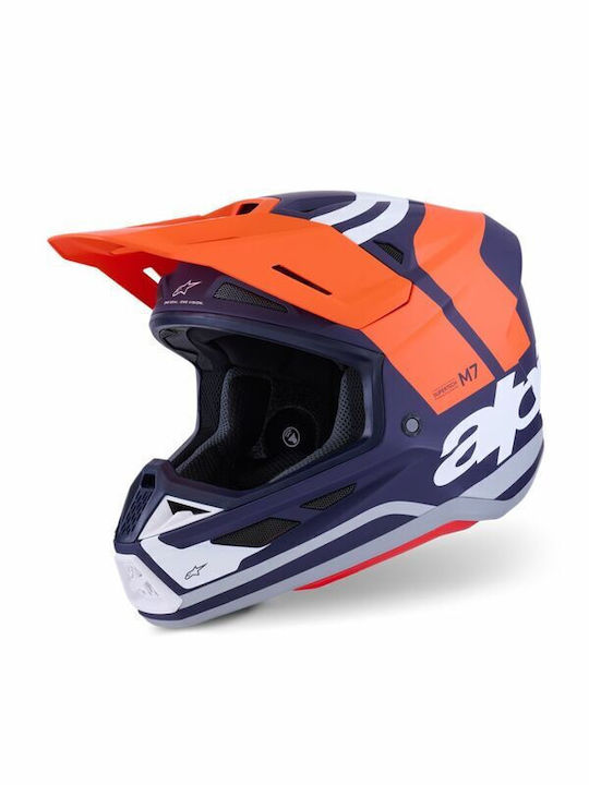 Alpinestars S-M7 Core Blue Mat Κράνος Μηχανής M...
