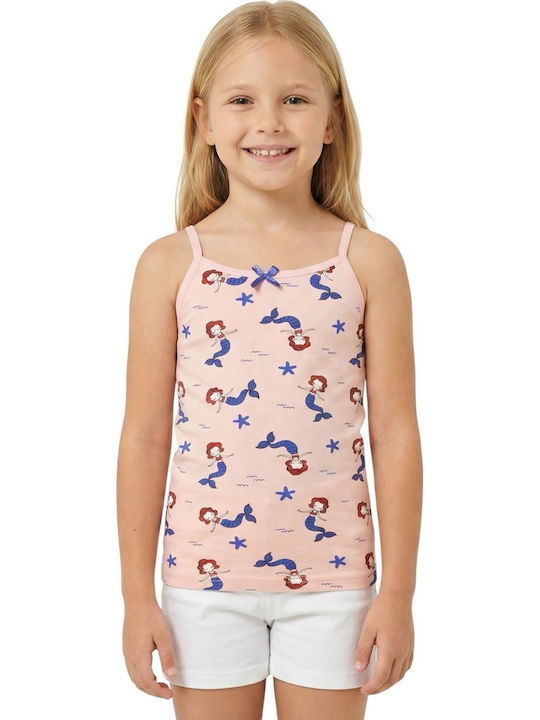 Defne Baby Mermaid Σετ Παιδικά Φανελάκια Αμάνικα Ροζ