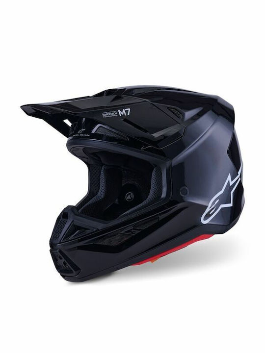 Alpinestars S-M7 Black Gloss Κράνος Μηχανής Mot...