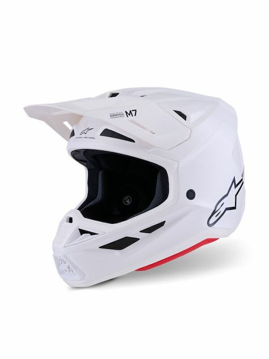 Alpinestars S-M7 White Gloss Κράνος Μηχανής Mot...