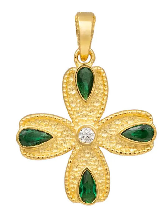 Damen Gold Byzantiner Kreuz 14K Ohne Kette