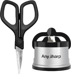 Anysharp Classic Silver Sharpener Set Plus Mini Scissors Anysharp Classic Silver Sharpener Set Plus Mini Scissors