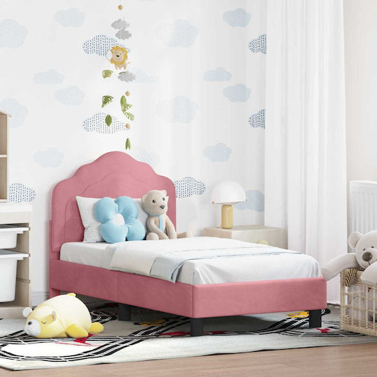 Kinderbett Einzeln Rosa für Matratze 70x140cm