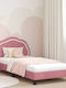 Kids Bed Single Pink for Mattress 90x190cm