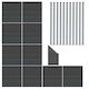 Composite Fence Panels X 10 Angled Piece & Led Posts X 11 Grey