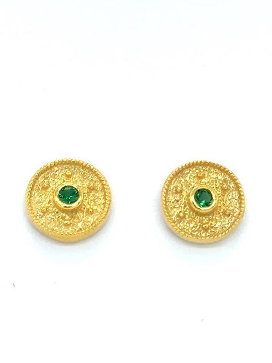 Drandakis Earrings made of Silver Gold Plated with Stones