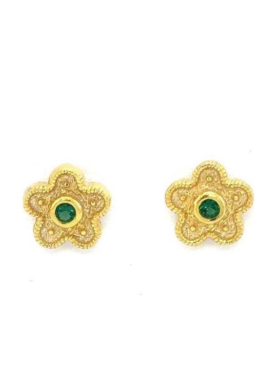 Drandakis Earrings made of Silver Gold Plated with Stones