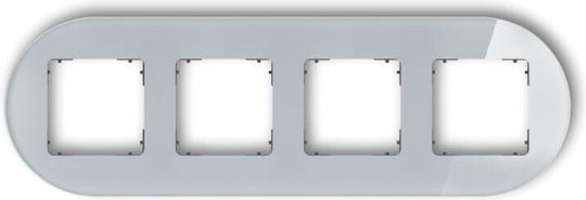 Icon Universal Frame Quadruple Straggle Glass Effect Frame Gray Bottom Graphite Matt 15-28-irso-4