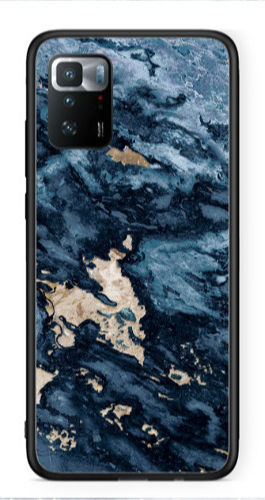 Xiaomi Poco X3 GT Мраморен Син Златен Черен Лъскав Калъф