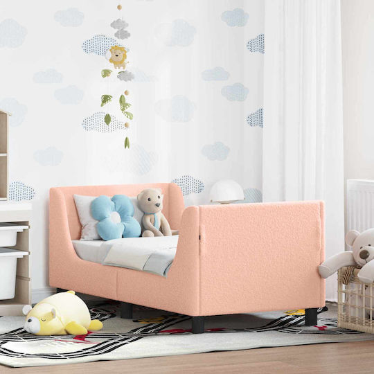 Pat pentru Copii Single Roz pentru Saltea 70x140cm
