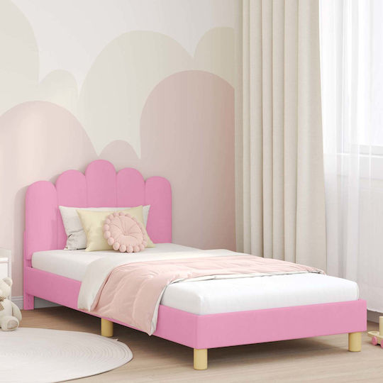 Kids Bed Single Pink for Mattress 90x190cm