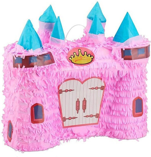 Pinata Castelul Prințesei Petrecere Flippy Din Hârtie Creponată Carton Pinata Petrecere 40 X 37 X 15 Cm Roz Deschis