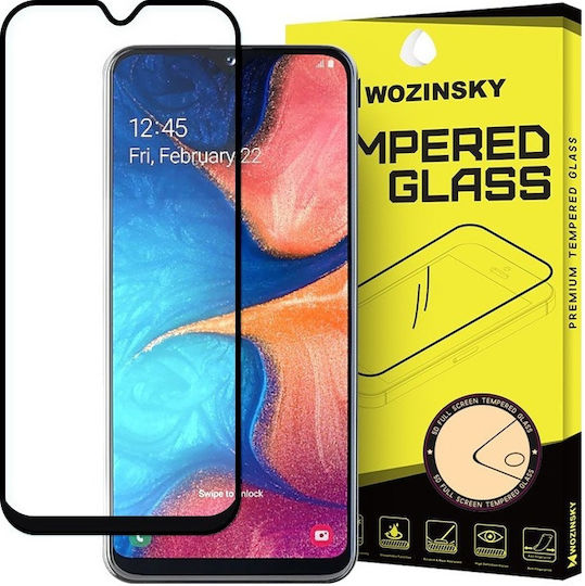 Wozinsky Vollflächig gehärtetes Glas Schwarz (Galaxy A20e)