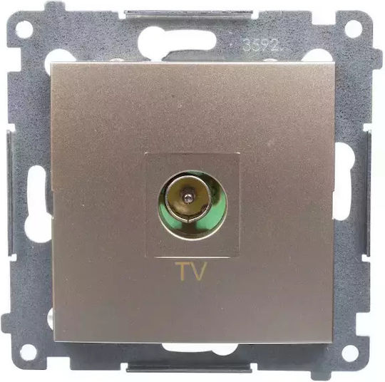 Kontakt-Simon Antenna Socket Simon54 TV End Gold Dak1.01/44