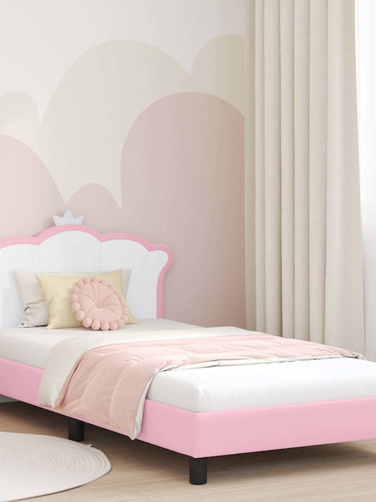 Kids Bed Single Pink for Mattress 80x200cm