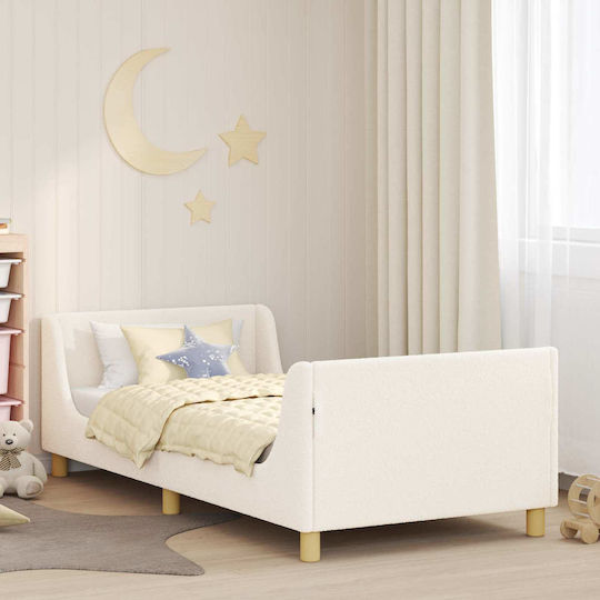 Kids Bed Single Beige for Mattress 90x200cm