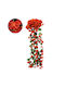 Globostar 78055 Artificial Hanging Decorative Flower Plant Red Phlox M30 X H80 X W30cm