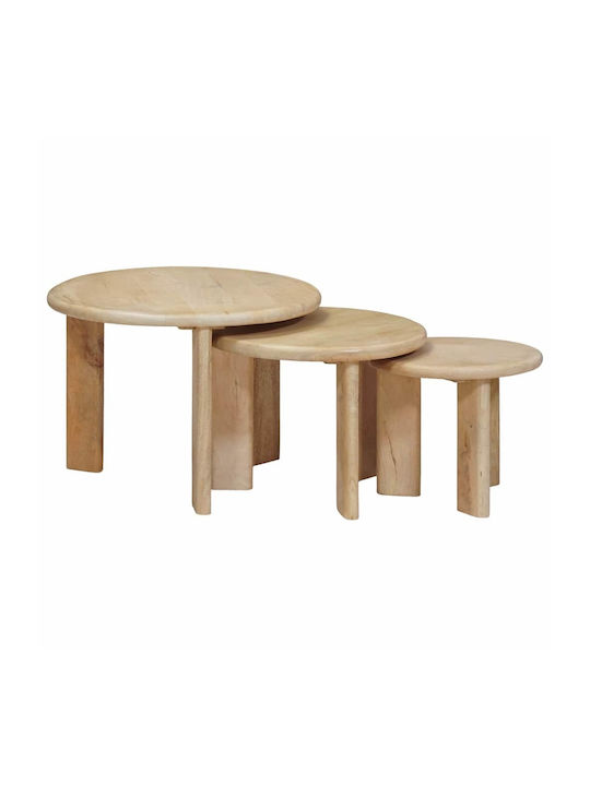 vidaXL Round Side Table Made of Solid Wood Blac...