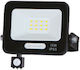 Jager Waterproof LED Flood Light 10W Cold White 6000K with Motion Sensor IP65