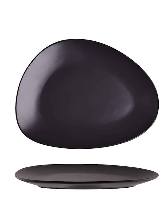 Cok Spain Silice Plate Shallow made of Porcelain Black with Diameter 25.5cm