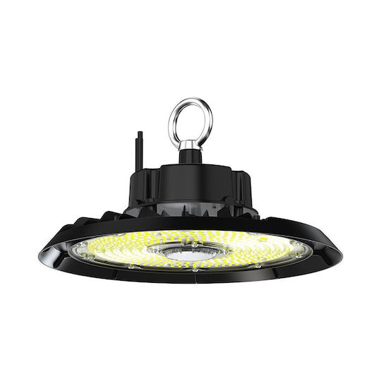 V-TAC Светеща Лампа Камбана 200W Хладно Бяло 27000 Лумен с Вградена LED Черна Ø32.6xВ32.6см