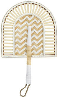 Atmosphera Decorative Fan Handmade White Made of Wicker Material 45.5x30cm